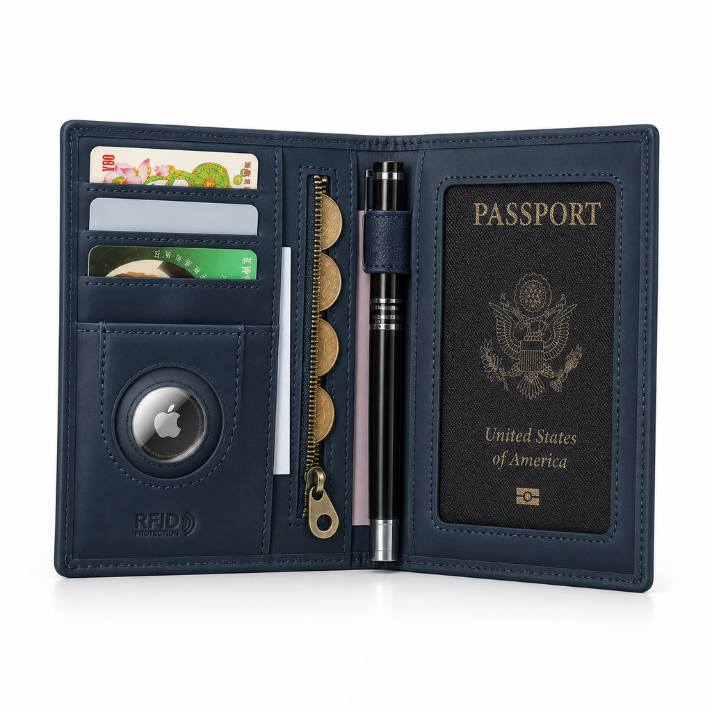 Passeport en Cuir Véritable