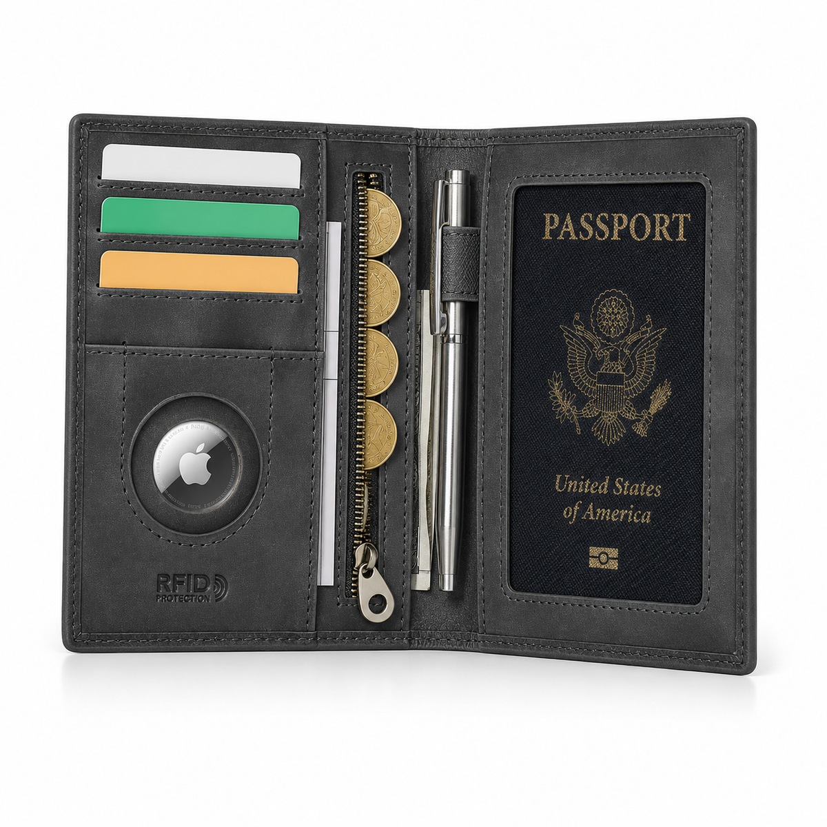 Passeport en Cuir Véritable