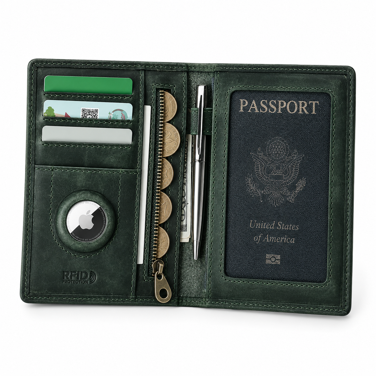 Passeport en Cuir Véritable