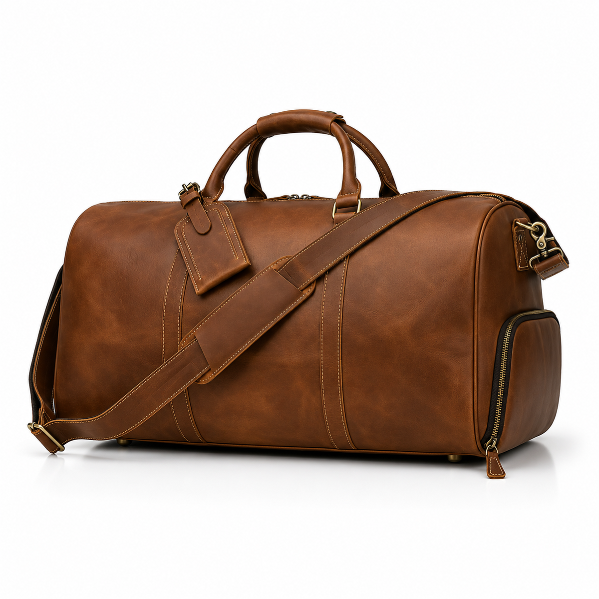 Sac de Voyage en Cuir Noir Maison Vellier