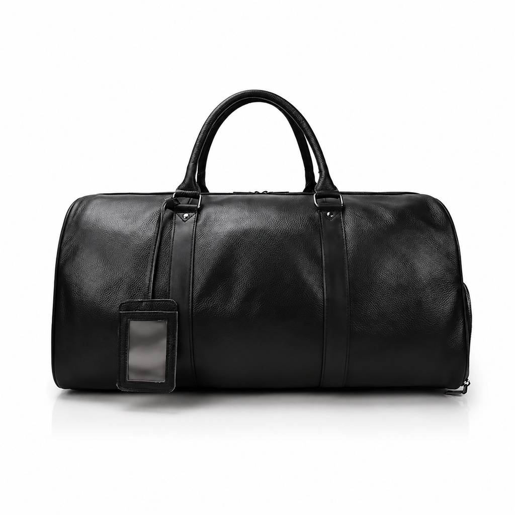 Sac de Voyage en Cuir Noir Maison Vellier